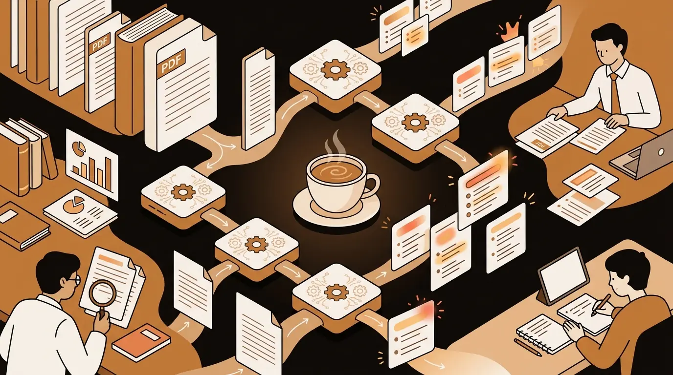 AI PDF summarizer complete guide showing document processing pipeline and output formats