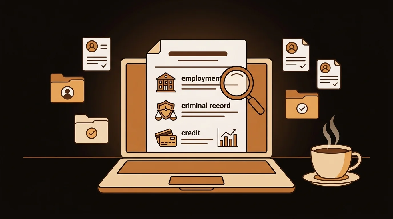 Background check report showing criminal history, employment, and credit sections — full guide